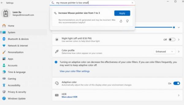 六六配资 Windows最新搭载微软自研模型Mu，一句话搞定所有系统配置